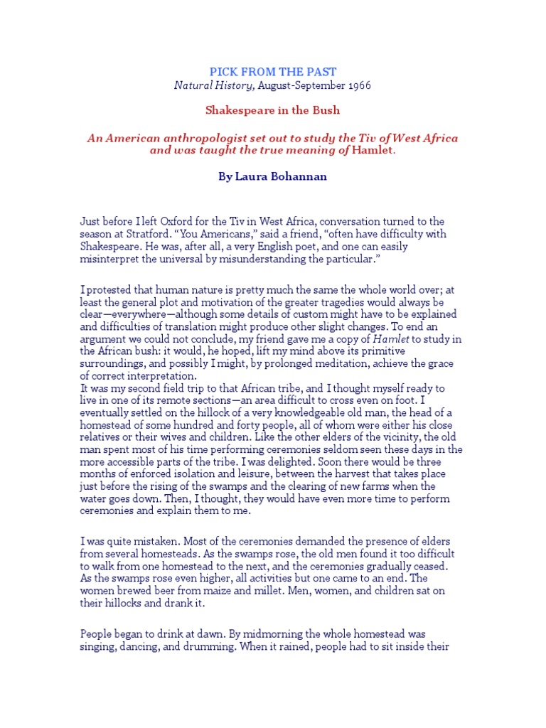 IRC Shakespeare in The Bush1 PDF Hamlet