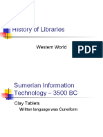 History of Libraries: Western World