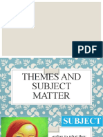 Themes and Subject Matter
