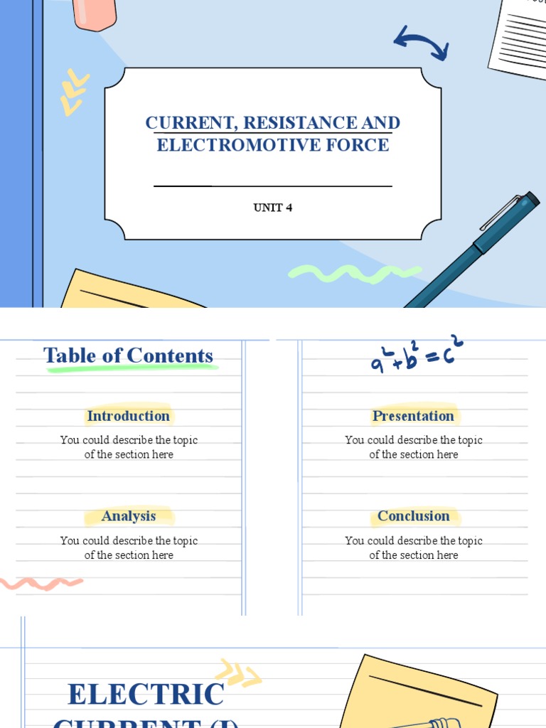 Current, Resistance, and EMF Explained | PDF | Volt | Electric Current