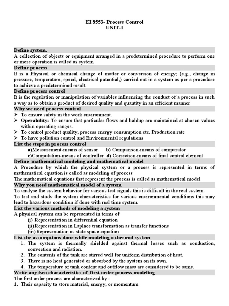 Understanding the Fundamental Concepts of Process Control Systems PDF
