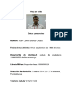 Hoja de Vida - Juan Camilo Blanco - Laboratorista Analisis de Laboratorios