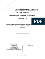 Anexo Actuacion en Lugares de Trabajo Covid 19. Version 2.0. 10-06