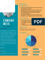 Turquoise Orange Profile Infographic Resume 4