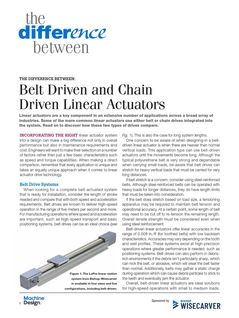 Bishop Wisecarver Machinedesign Differencebetween Belt Chain Driven