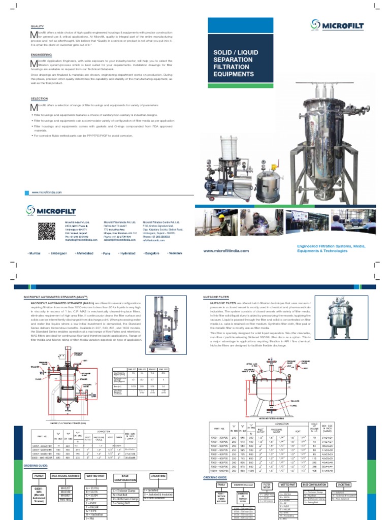 Sparkler Filter Brochure PDF Filtration Process Engineering
