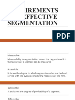 Requirements for Effective Market Segmentation