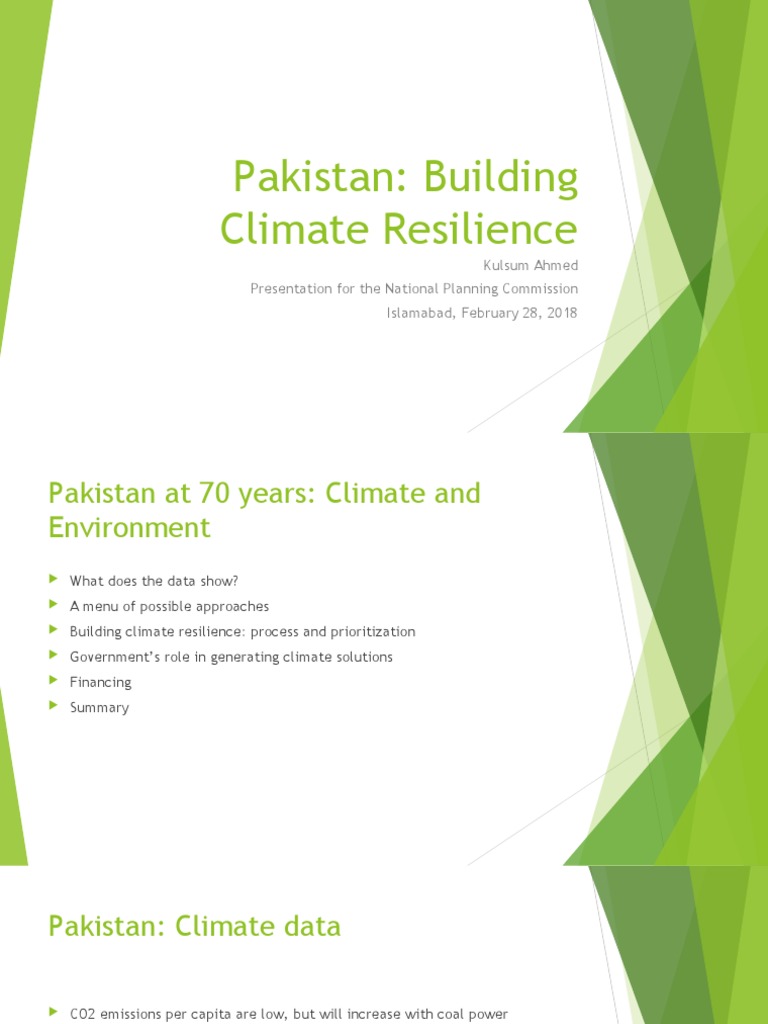 Building Climate Resilience in Pakistan | PDF | Climate Change ...