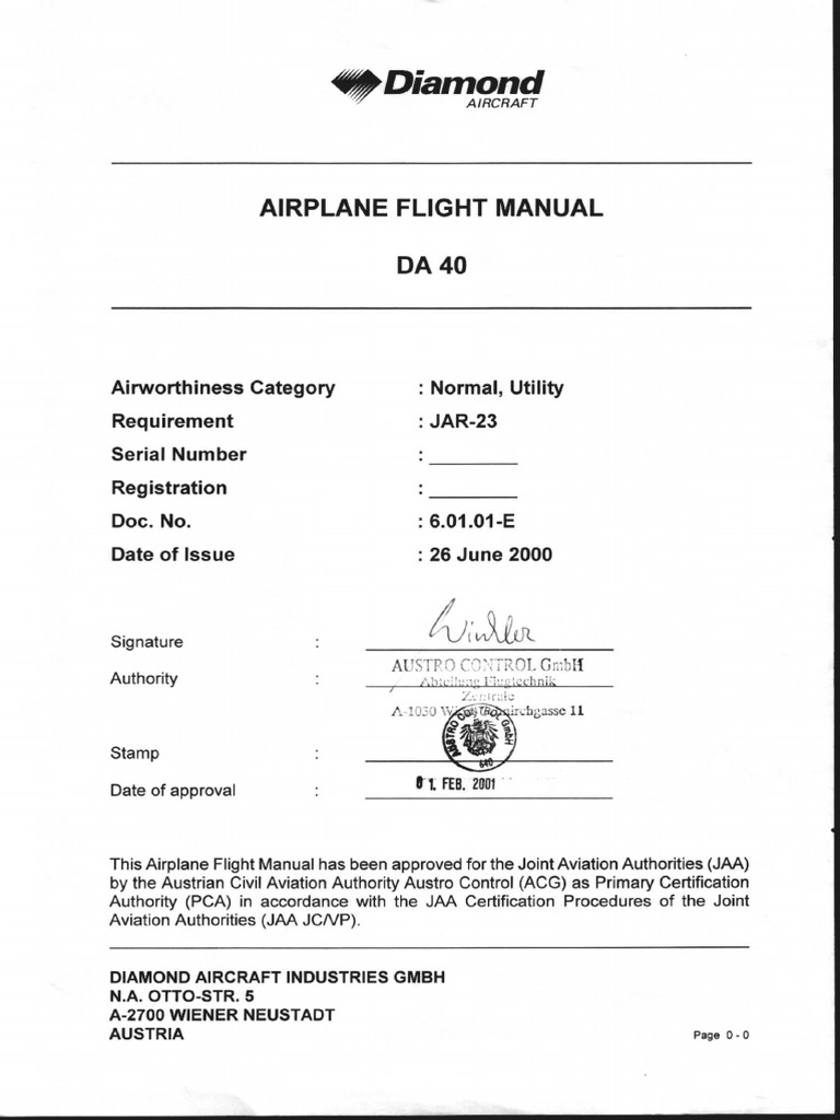Da40Afm Poh 2 Download Free PDF Airspeed Sea Level