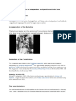 Political Developments in Independent and Partitioned India From 1947-1990 Independence Declared