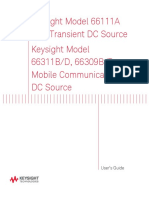 Keysight Model 66111A Fast Transient DC Source Keysight Model 66311B/D, 66309B/D Mobile Communications DC Source