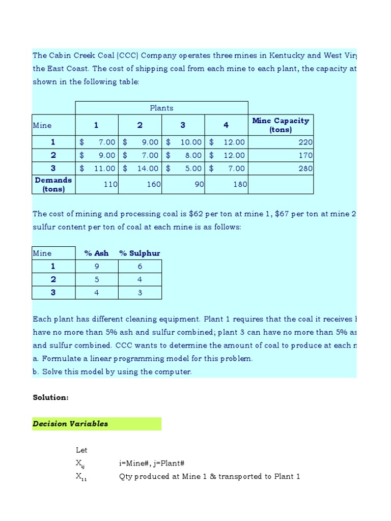 Lp Solution Solver Pdf Applied Mathematics