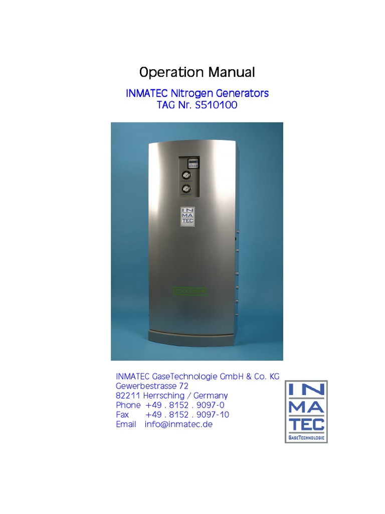 Nitrogen Generator Manual | PDF | Atmosphere Of Earth | Valve