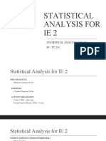 Statistical Analysis For Ie 2 IE - PC 213