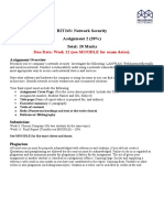 Due Date: Week 12 (See MOODLE For Exam Dates) .: BIT243: Network Security Assignment 2 (20%) Total: 20 Marks