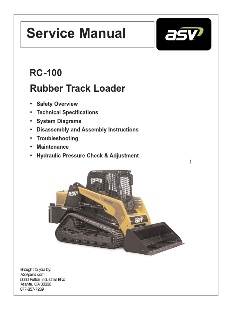 ASV RC100 Service Manual | PDF | Loader (Equipment) | Pump