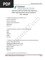 Department of Electrical and Electronics Engineering EE8017-High Voltage Direct Current Transmission Unit I - MCQ Bank