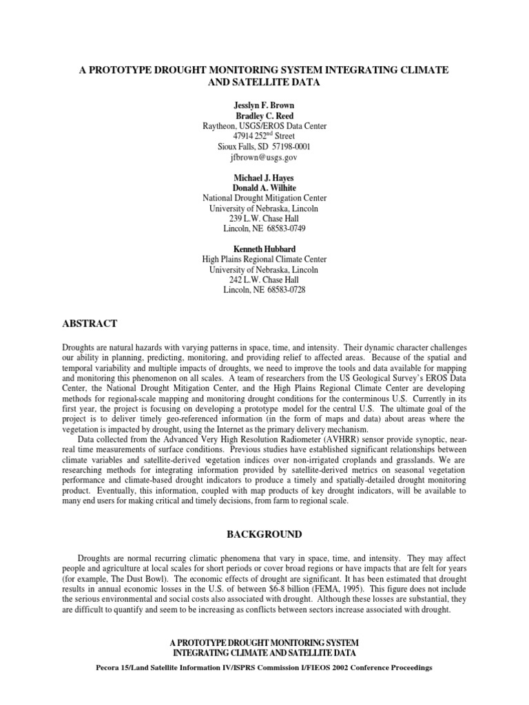A Prototype Drought Monitoring System In Pdf Climate Drought