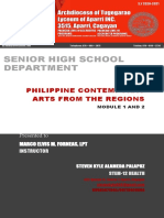 Senior High School Department: Philippine Contemporay Arts From The Regions