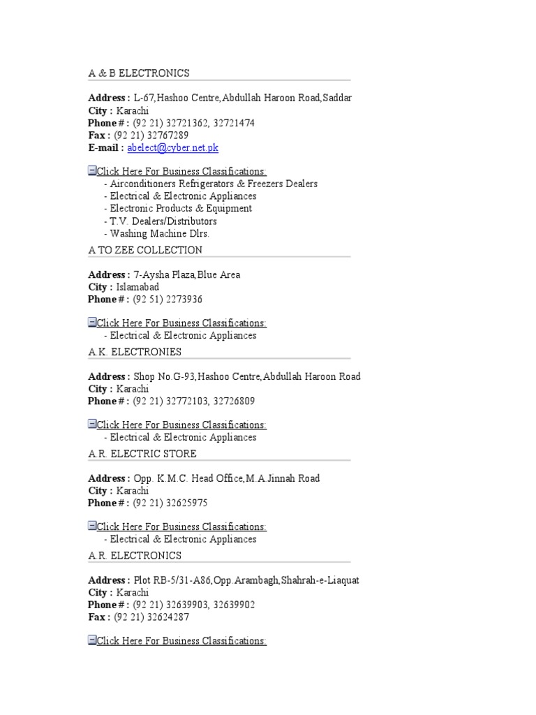 Electrical & Electronic Appliances PDF Karachi Home Appliance