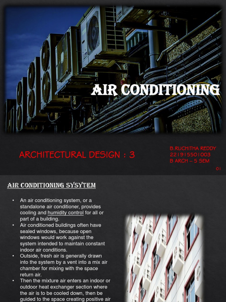 Air Conditioning Ruchitha Reddy PDF Air Conditioning Mechanical