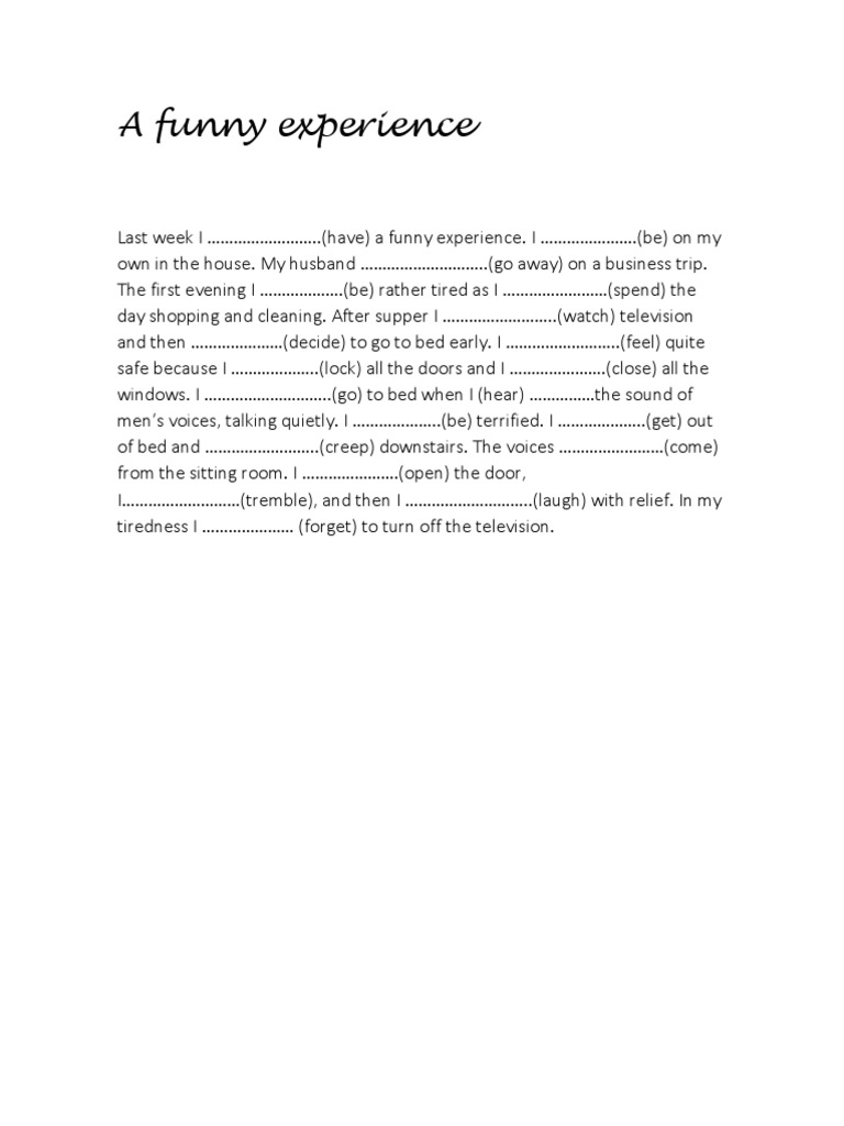 A Funny Experience PDF