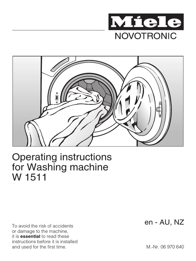Miele Novatronic 1511 Manual EN | PDF | Washing Machine | Laundry