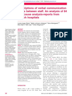 Descriptions of Verbal Communication Errors Between Staff. An Analysis of 84 Root Cause Analysis-Reports From Danish Hospitals