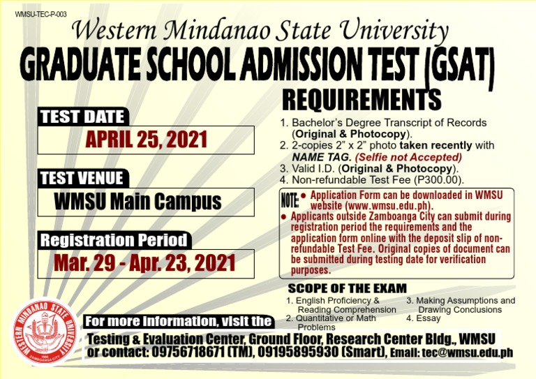 GSAT Announcement | PDF