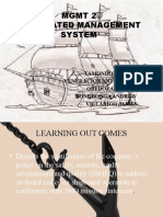 MGMT 2 Integrated Management System: Tamondong Jake Veneracion Anth Krvin Obedoza Joshua Bongbonga Andrew Villarico James