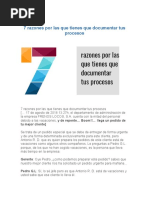 7 razones por las que tienes que documentar tus procesos
