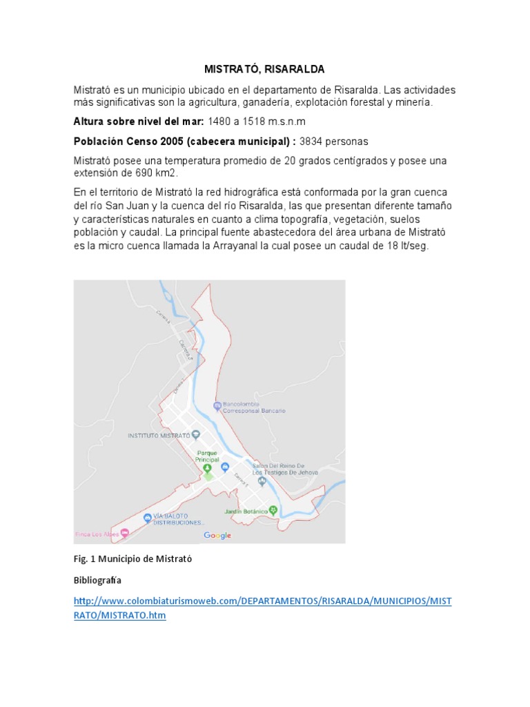 Mistrató: Municipio de Risaralda | PDF