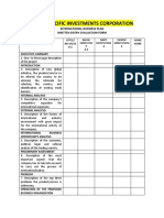 Evaluation Form For Internation Business Plan