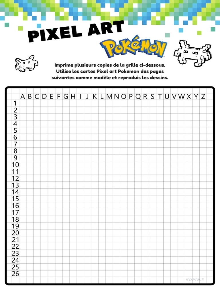Grille Vierge Pixel Art Pokémon à Imprimer | PDF | Maison et jardin