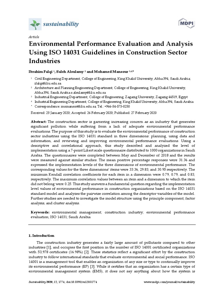 Environmental Performance Evaluation – QXWFW