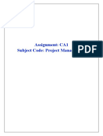 Assignment: CA1 Subject Code: Project Management