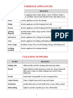 Household Appliances and Cleaning Supplies Guide