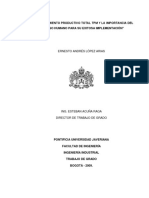 El Mantenimiento Productivo Total TPM Y La Importancia Del Recurso Humano para Su Exitosa Implementació N