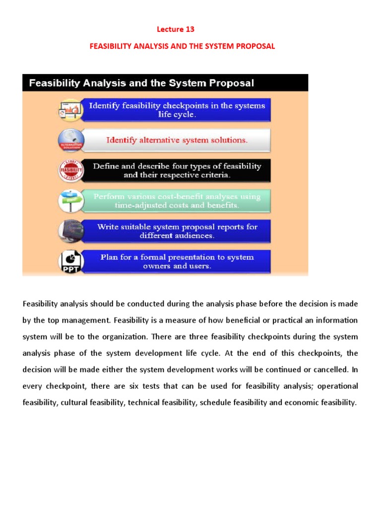 Feasibility Analysis in System Proposals | PDF | Feasibility Study ...