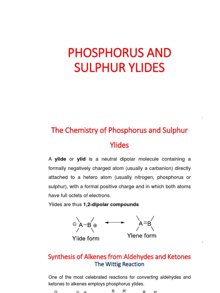 SCH 504 Phosphorus and Sulphur Ylides PDF Chemistry Chemical