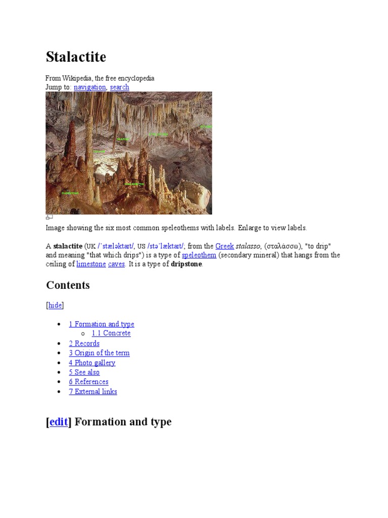 Understanding Stalactites Formation | PDF | Chemistry | Chemical Substances