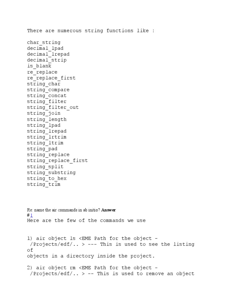 Re Name The Air Commands in Ab Initio? Answer Download Free PDF