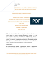 Reforma parcial de Providencia sobre sujetos pasivos especiales