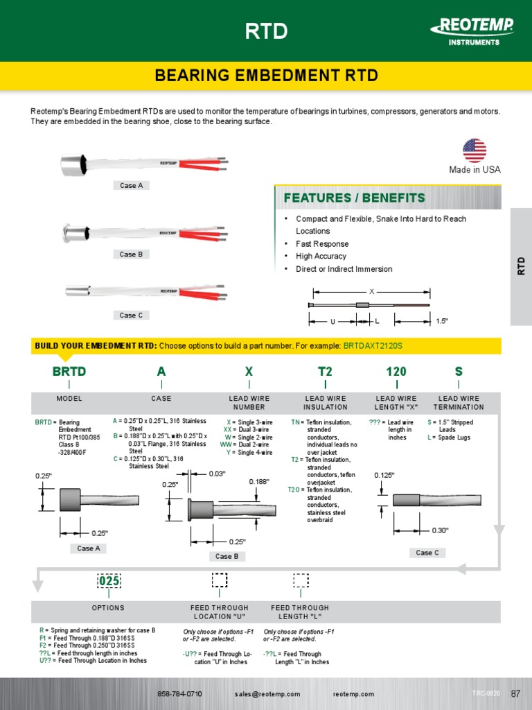 Bearing Embedment RTD Overview | PDF | Wire | Manufactured Goods