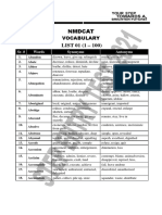 NMDCAT Vocabulary List 1