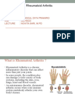 Rheumatoid Arthritis: Nama: Unggul Diyn Prawiro NIM: 30016023: Novita Sari, M.PD