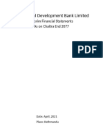 Agricultural Development Bank Limited: Interim Financial Statements As On Chaitra End 2077