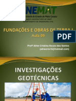FOT I - Aula 9 - Investigações Geotécnicas