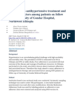 Adherence To Antihypertensive Treatment and Associated Factors Among Patients On Follow Up at University of Gondar Hospital, Northwest Ethiopia