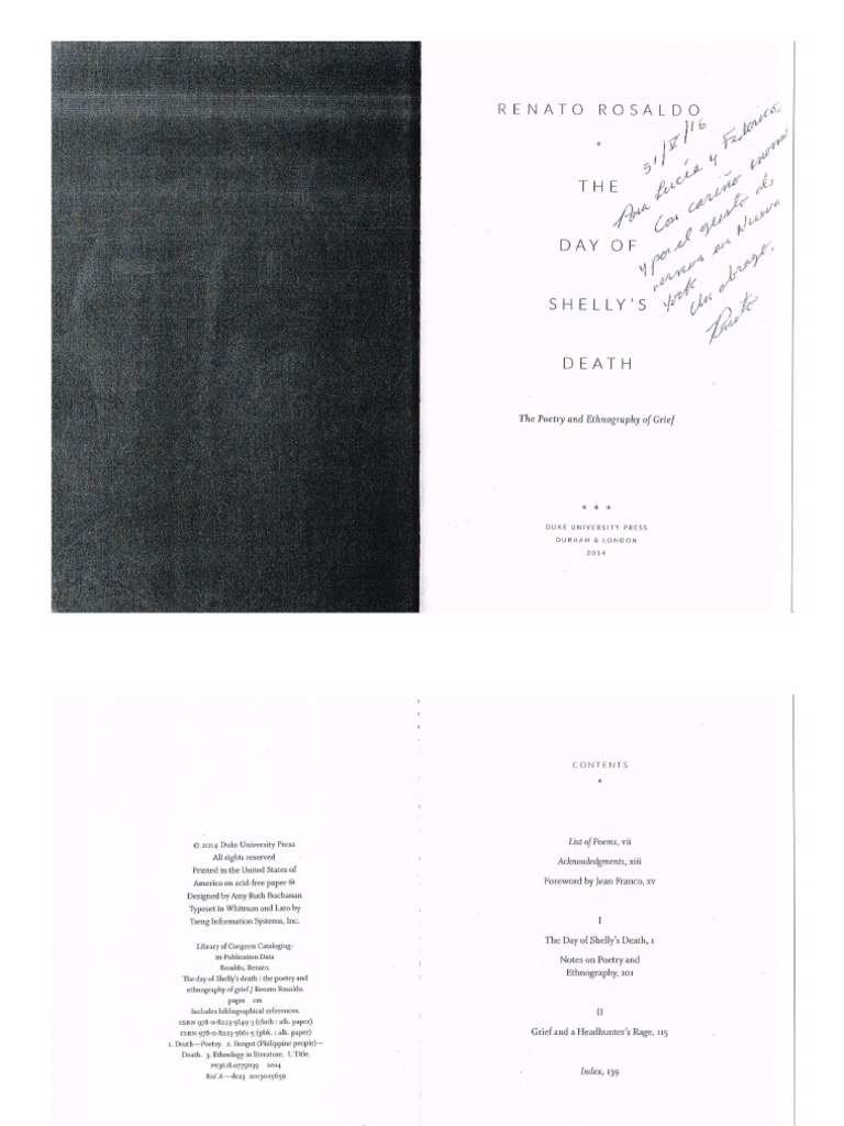 Rosaldo The Day Of Shelly S Death PDF